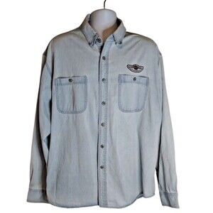 2003 Harley-Davidson Official Merch Long Sleeve Denim Shirt Men's XXL